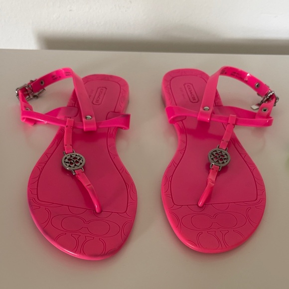 Coach Shoes - Coach pansy pink sandals size 9 Needs cleaning